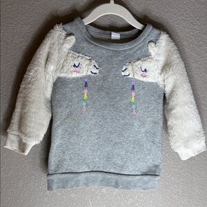 GAP Gray and Cream Kids Sweatshirt with llama Accents